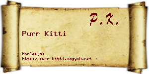 Purr Kitti névjegykártya